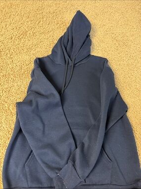 SHEIN Navy Blue Pullover Hoodie